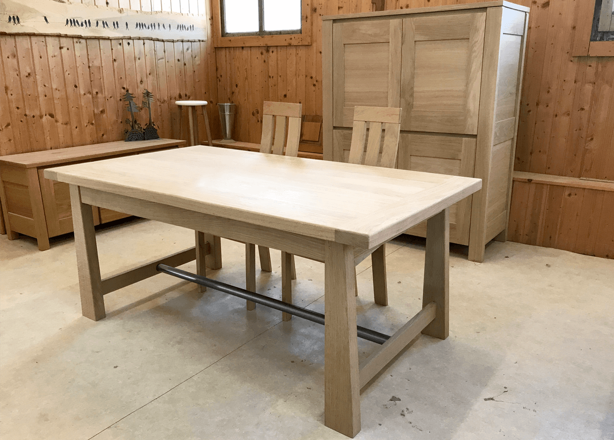 Table d'atelier en bois, Brocante