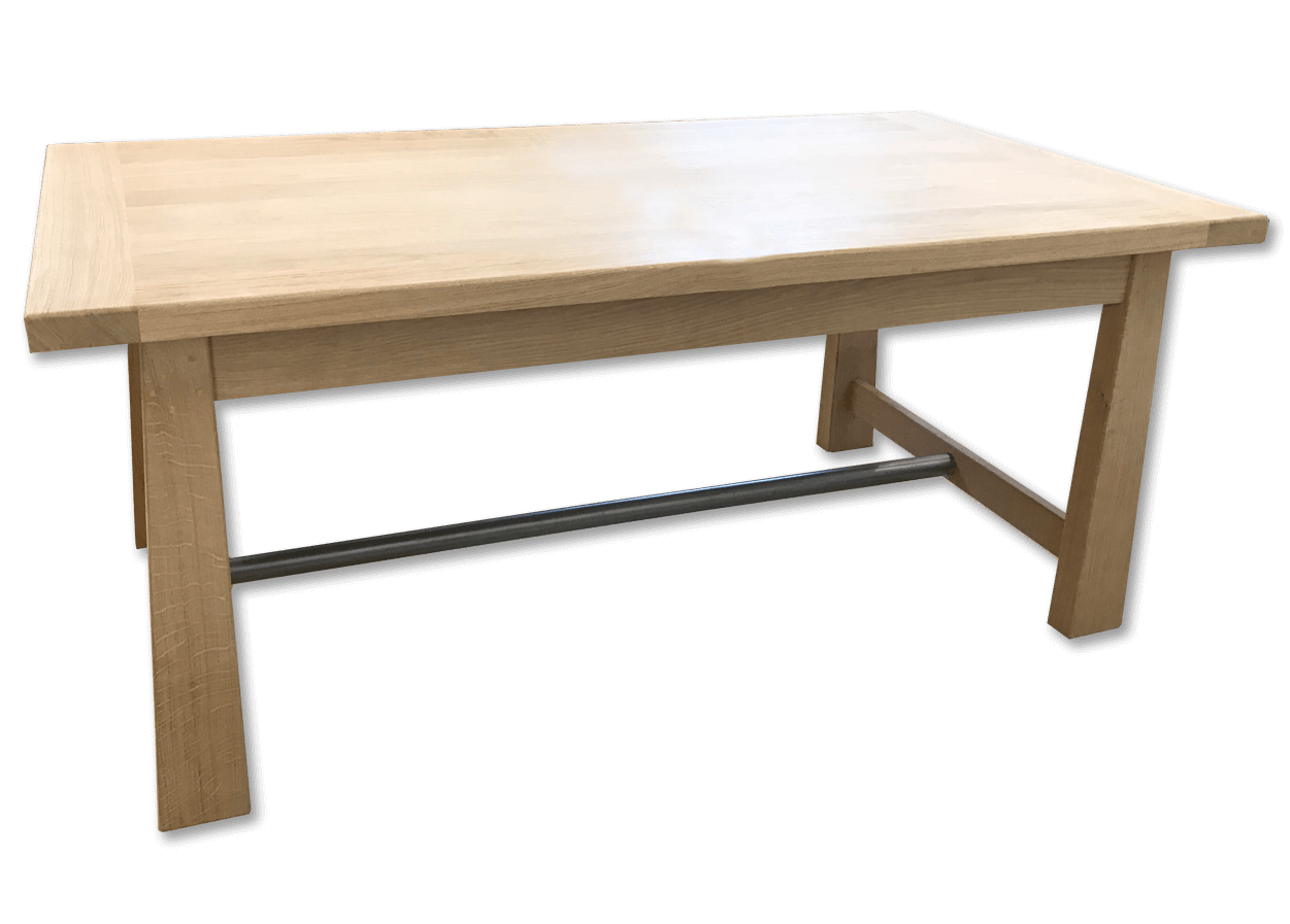 Nos Tables FIXES en bois massif: Table fixe ATELIER - bois de chêne massif -aspect brut