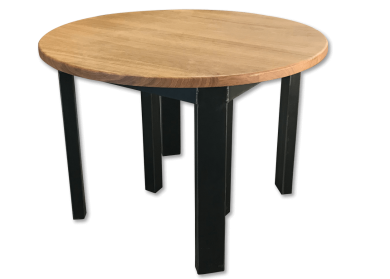Table à allonges - LOFT FER RONDE- bois de chêne massif