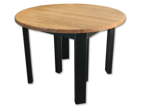 Table à allonges - LOFT FER RONDE- bois de chêne massif