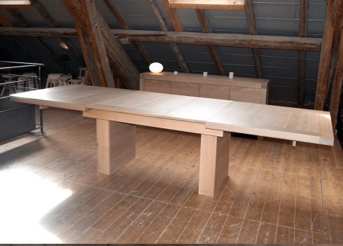 Table à allonges - MANHATTAN - bois de chêne massif Etendue