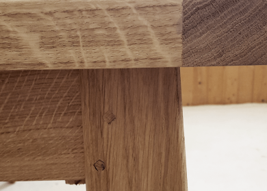 Table fixe ATELIER - bois de chêne massif -aspect brut detail