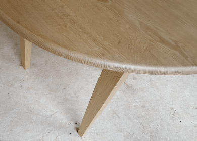 Table fixe ESPRIT SCANDINAVE - bois de chêne massif Plateau